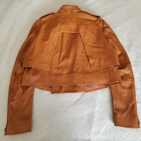 SOLD ⭐2XHOST PICK⭐ RICK OWENS Rust Cropped Lambskin Leather Jacket - Picture 11 of 16
